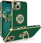 iPhone 14 Case, Phone Cases iPhone 14, VENINGO Cute Slim with 360° Ring Holder Kickstand Magnetic Car Mount Supported Soft TPU Drop Shockproof Protective Cover for iPhone 14 6.1 inch, Dark Green