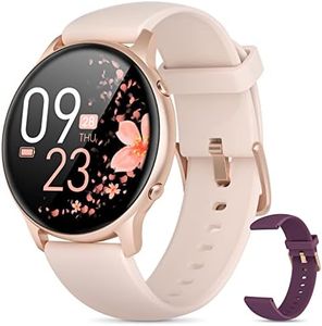 Smart Watches for Women, 2022 ALL-NEW Smart Watch for Android Phones and iPhone, 3ATM Waterproof Fitness Tracker with Sleep Tracker, Heart Rate, Blood Oxygen Monitor, Pedometer, SmartWatch Pink