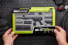 GoatGuns Miniature AR15 Model Toy Black | 1:3 Scale Die Cast Metal Build Kit