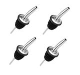 SITOLO Stainless Steel Bottle Pourer | Steel Oil Bottle Cap | Home Bar Tools | Oil Bottle Spout Stopper | Liquor Pourer, Perfect for Pouring Liquor, Drinks, Oil, Syrup, Wine, Cocktail (Pack of 4)