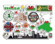 A5 Sticker Sheet Wales Landmarks Vinyl Stickers - Welsh Map United Kingdom Skyline Stamp Flag Travel Holiday Country City Aesthetic #80671