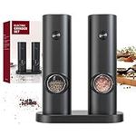 CIRCLE JOY Electric Salt and Pepper Grinder Set, Electric Pepper Grinder Automatic, Pepper Mill with Adjustable Coarseness, Battery-Powered Operation (Pack of 2)