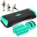 Yes4All Multifunctional Aerobic Stepper, Extra Half Round Legs, 4'' 6'' Adjustable Step Aerobics Platform for Workout, Step & Balance Exercise (Neo Green)