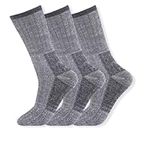 Merino Wool Socks for Men’s Premium Quality, Breathable, Merino Blend Thermal, Warm, Hiking Work and Ideal for out door walking work autumn and winter (Grey 3 Pairs)