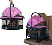 Pet Gear View 360 Pet Carrier & Car Seat with Booster Seat Frame for Small Dogs & Cats, Mesh Ventilation, Push Button Entry, No Tools Required, 4 Colors