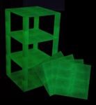 Strictly Briks Compatible with Lego Classic Stackable Baseplates, Building Bricks for Towers, Shelves, and More, Glow in The Dark, 4 Base Plates & 30 Stackers, 6x6 Inches