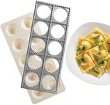 Ravioli Mold with Extra Large 2 1/2 Inch Squares- Authentic Ravioli Tray and Press, Makes 10 Italian Raviolis at a Time, Easy to Use Pasta Maker Kit, Sturdy Construction and Great Gift