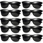 Black Sunglasses Bulk - (Pack of 12) Premium Retro Party Sunglasses for Birthdays, Weddings, Bachelorette, Bachelor, Photo Booth Prop Eyewear Shades - Adult or Kids Unisex Party Favor Supplies