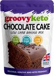 Groovy Keto Chocolate Cake/Cupcake Mix | Low Carb | Keto Friendly | Sugar Free | Only 1g Net Carbs Per slice | Keto Baking Mix, Diabetic Friendly - 260g Pouch