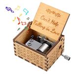 Birthday Gifts for Wife Girlfriend Women, Wooden Vintage Hand Cranked Music Box Presents for Girlfriend Girls Valentine Wedding Anniversary Romantic Gift for Ladies Fiancee Can't Help Falling in Love