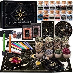 Wyspell Large Witchcraft Kit 77 PCS - Witch Altar Spell Set - Wiccan Supplies and Tools - Witch Set for Beginners Witchcraft Supplies Kit