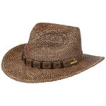 Stetson Western Seagrass Hat Men - 100% Straw Sun hat - Vintage Look Travel hat - Hat with Leather Band Spring/Summer Brown L (58-59 cm)