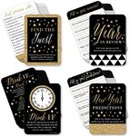 Big Dot of Happiness New Year’s Eve - Gold - 4 New Years Eve Party Games - 10 Cards Each - Year in Review, Find The Guest, Drink If, New Year Predictions - Gamerific Bundle