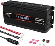 1500W Power Inverter 12V to 230V Modified Sine Wave Car Inverter DC to AC Converter with big LCD shows 2 UK AC Outlets 2 USB Port Replaceable Fuses and Cigarette Lighter for Laptop