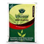 Utkarsh MAP (12:61:00) (Mono Ammonium Phosphate- (NH4) H2PO4 Crystalline Speciality 100% Water Soluble Complex Fertilizer) (Drip Irrigation) For Plants & Home Garden (900 gm; Pack of 1)