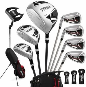 Golf Clubs Set for Men Left Hand Black 8 Pieces