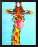 Uhomate Watercolor Giraffe with Bubbles Print Original Giraffe Painting Cute Animal Canvas Wall Art Print Poster Baby Gift Nursery Decor Living Room Wall Decor A142 (8X10)