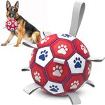 HETOO Dog Soccer Ball, Interactive Dog Toys for Doggies, Dog Toy, Durable Dog Balls for Small & Medium Dogs-Red&White