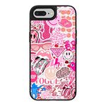 Ehreus for iPhone 7 Plus /8 Plus Phone Case, Aesthetic Cute Hippie Preppy Pattern Shock-Absorbent Protective Cover for Women Girls Girly