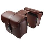 HDBUBALUS Motorcycle Saddlebags Leather Tool Bag Side Pouch Fit for Harley Yamaha Kawasaki Suzuki Indian Brown