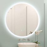 LED Bathroom Mirror 36 Inch Round Mirror with Lights Wall Mounted LED Vanity Mirror with Anti-Fog 3000K/4500K/6000K Front Lighted Mordern Makeup Mirror Circle Wall Mirror