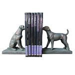 Dog Bookends Set of 2 Labrador Black Standing Animal Bookshelf Stopper Vintage Ornament