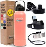 framåt Stainless Steel Water Bottle - Falkenberg I 40 oz Insulated Water Bottles with a Straw I 24 Hours Cold, 12 Hot I Metal, Leakproof & Reusable I 3 Lids, 2 Straws, 2 Brushes - Designed In Sweden