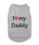 DroolingDog I Love My Daddy Dog Shirt Medium Dog Clothes Pet T Shirts for Medium Dogs, XL, Grey