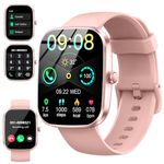 Smart Watch for Women Answer/Make Call, 1.91" HD Smartwatch Fitness Watch with Heart Rate Sleep SpO2 Monitor, 110+ Sports Step Counter, IP68 Waterproof Fitness Activity Trackers for Android iOS, Pink