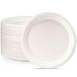 10 Inch Heavy-Duty Plates [125 Pack] Disposable Sugarcane Paper Party Plates