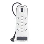 Belkin 12-Outlet Advanced Power Strip Surge Protector with 8-Foot Power Cord and Telephone / Coaxial Protection, 4000 Joules (BV112230-08)