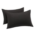 Amazon Basics Light-Weight Microfiber Pillowcases - 2-Pack, Standard, Black