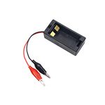 Electronic Spices Single 9v Battery Holder Hard Plastic Case With on-off Switch and Alligator Clips Pack of 1 (1 X 9v = 9volt)