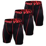 TERODACO Men's 3 Pack Sports Tight Compression Shorts Cool Dry Athletic Undershorts for Running Workout Training Gym