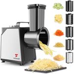 Electric Cheese Grater and Vegetable Slicer, 250W, 5-in-1 Kitchen salad chopper Food Processor with One-Touch Control