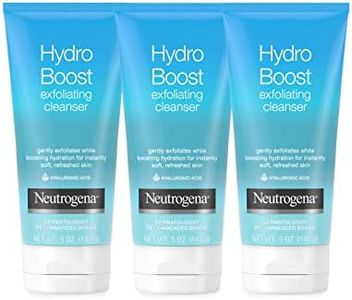 Neutrogena Hydro Boost Gentle Exfoliating Daily Facial Cleanser with Hyaluronic Acid, Clinically Proven to Increase Skin's Hydration Level, Non-Comedogenic Oil-, Soap- & Paraben-Free, 3 x 5 Oz