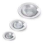 SPDYCESS 3 pcs Stainless Steel Kitchen Sink Drain Strainer, Drain Protector Waste Filter, Plug Hole Hair Catcher Stopper for Bathroom Bathtub Shower Basin, Household Mesh Hole Cover Prevent Clogging