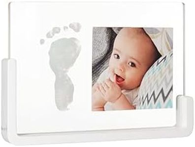 Baby Art My Pure Moment Cadre photo pour empreintes de bébé avec kit d'empreintes digitales, cadre photo avec moulage à la main pour bébé transparent avec base en bois