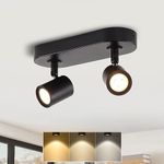 ANWIO 2 Way Black Spotlights Ceiling Lights,Wall Spotlight Indoor,Ceiling Light Fitting,Kitchen Spot Lights for Ceiling,Adjustable Light Ceiling Spot Lamp,Bar Spotlight,Bulbs Include(EUCS-LG11A-240C)