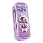 Arsenio New Kids Compass Happy Time Mini Purple Double Layer 3D Cute Pencil Pouch Aesthetic Pencil Case Large Capacity Best Thing to Put Pen Pencil Sharpener Rubber for Girls and Boys (Multi)