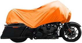 X AUTOHAUX Motorcycle Cover Lightweight Half Cover Outdoor Waterproof Rain Dust Protector Orange XL Size for Most Full Dress Touring Cruiser