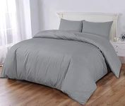 Good Sleep Bedding Sets Queen - 100% Egyptian Cotton Queen Duvet Cover, 800 TC Duvet Cover Queen, 3 Pc Queen Size Duvet Cover Set, Zipper Closure Queen Bedding Set, Soft Duvet Covers, Light Gray