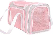 petisfam Soft Cute Travel Pet Carrier Bag for Medium Cats, Kitty and Puppy, Fantasy Pink, M