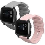 kwmobile Straps Compatible with Garmin Venu Sq 2 Music/Sq 2 Straps - 2x Replacement Silicone Watch Bands