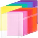 A4 Clear Plastic Folders, 42 Pcs Colours Plastic Wallets for File Paper Cover, A4 Plastic Sleeves Wallets for Protection Files, Clear Side Cut File Cover for Work, Report, Project, Presentation