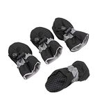 Antiskid Puppy Shoes 4pcs Soft-Soled Dog Shoes with Adjustable Drawstring Waterproof Dog Boots Pet Paw Care Protector for Small, Medium Pets Dogs