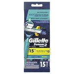 Gillette Sensor2 Plus Pivoting Head Men‚Äôs Disposable Razors, 15 Count