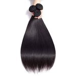 12a Brazilian Straight Hair Bundles Brazilian Hair Bundles Straight Human Hair Bundles Natual Black Color 300g Total (14 16 18 INCH 1B)