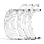 ABNO1 PSU Cable Extension Kit 30CM Length with Cable Combs 1x24Pin/1x8Pin(4+4) EPS/2x8Pin(6P+2P) PCI-E/PC Sleeved Cable for ATX Power Supply(White)