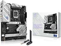 ASUS ROG STRIX B760-A GAMING WIFI Intel B760 LGA 1700 white ATX motherboard with 12 + 1 power stages, DDR5, PCIe 5.0 x16 SafeSlot, 3x PCIe 4.0 M.2 slots, WiFi 6E, USB 3.2 Gen 2x2 Type-C, and Aura Sync